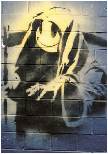 2000 - SA - UK - London - Shoreditch - Smiley Grim Reaper