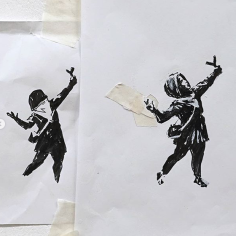 20200221 - Original - sketch 3 for girl w slingshot - Banksy